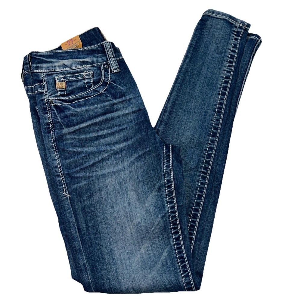 NWT Dear John Gisele High Waisted Skinny Women's Size 27 Whiskered Stretch Jeans